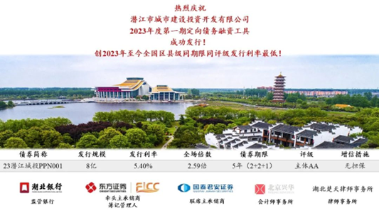 喜报！fun88集团（城投公司）成功发行8亿元PPN